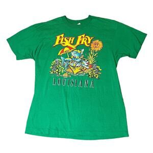 Rare Vintage Louisiana Fish Fry Single Stitch T-Shirt Men’s XL